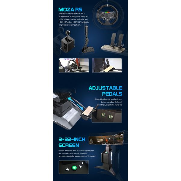 Professional 9D VR Simulator Set Dynamic Motion Drive Racing Cars Simulator