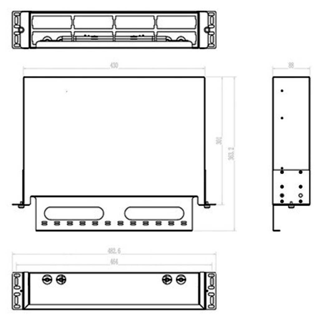 19 Inch 2U MPO Patch Panel with 192 Core Capacity and Rack Mount Design for LC Duplex Connectivity