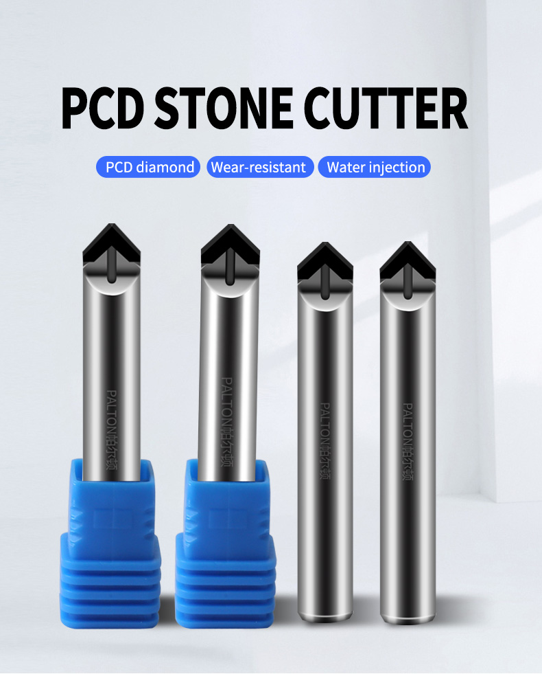 CNC 4F Polyprismatic PCD Engraving Bits, Diamond Stone Router Cutters, Sharp Stone Carving Tools for Granite Marble Bluestone
