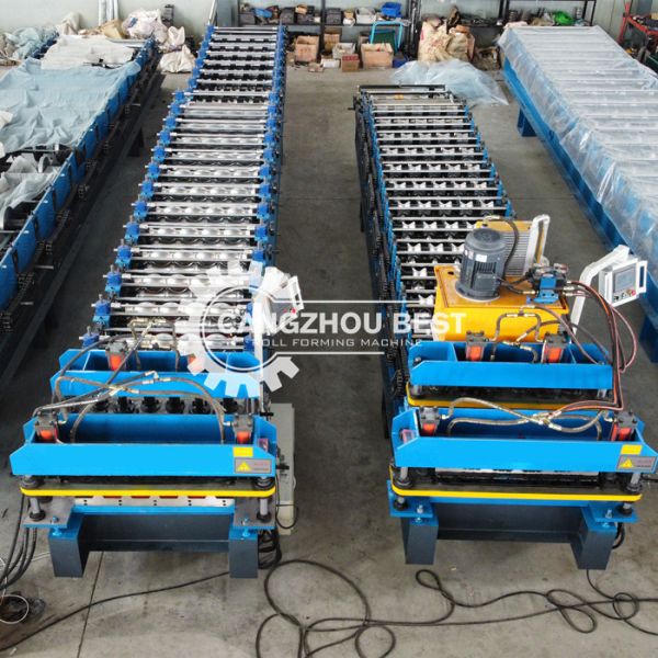 Glazed Tile Ibr Roofing Sheet Roll Forming Machine Double Layer Trapezoidal