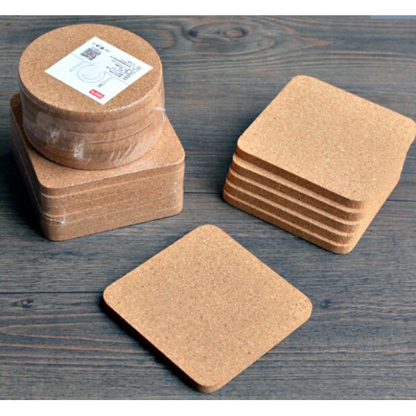 High Quality Cork Coaster with silkscreen shrink wrapped packing, customized size is available