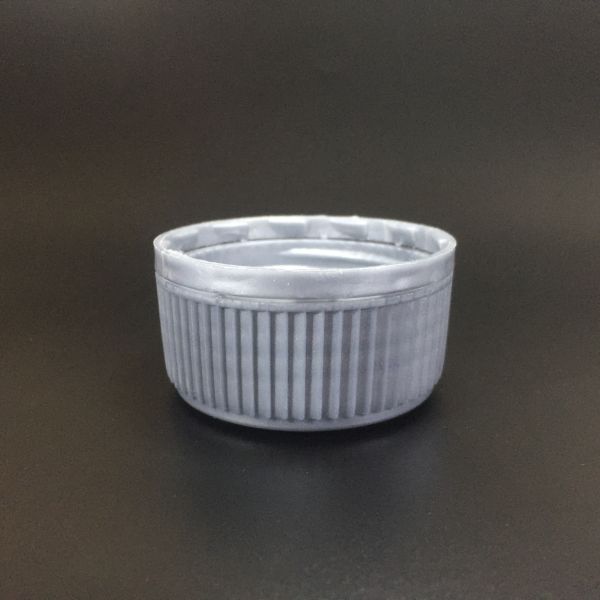 White Plastic 49mm Tamper Evident Bottle Caps With Ribbed Closure
