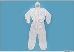 Quality medical hazardous chemical full white protective suit infectious disease protection for sale