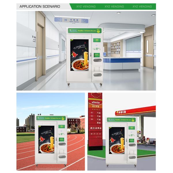 Restaurant XY Elevator System Automatic Hot Water Custom Instant Ramen Vending Machine for Noodles