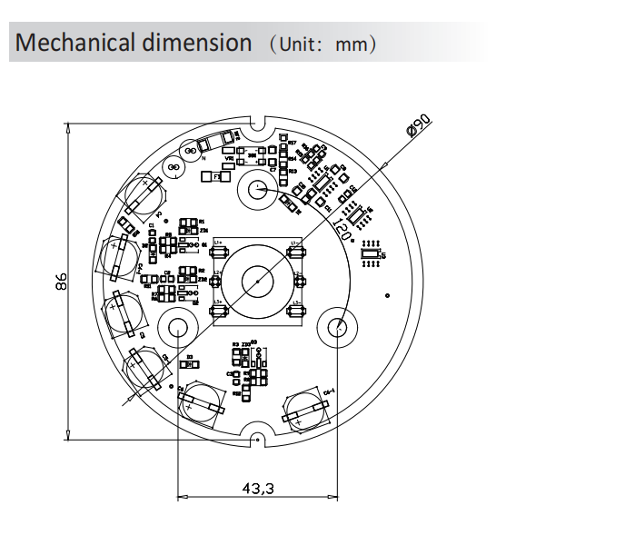 DOB 90mm AC LED Module For Down Light CRI 80/90