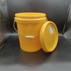 Quality 18L Industrial Lubricant Bucket With Nozzle Yellow Stackable 20lt Plastic Bucket for sale