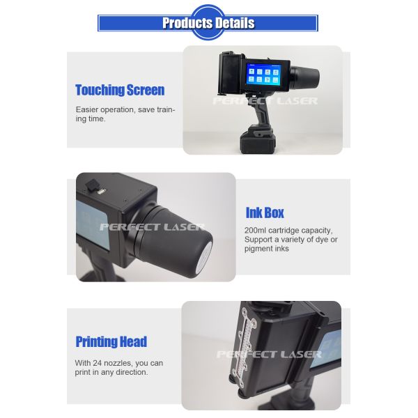 Handheld Large Character Industrial Inkjet Printer Durable With CE Certification