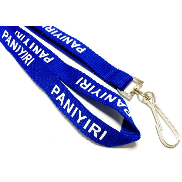 J Hook Custom Polyester Lanyards Navy Blue Requested Design Free Artwork