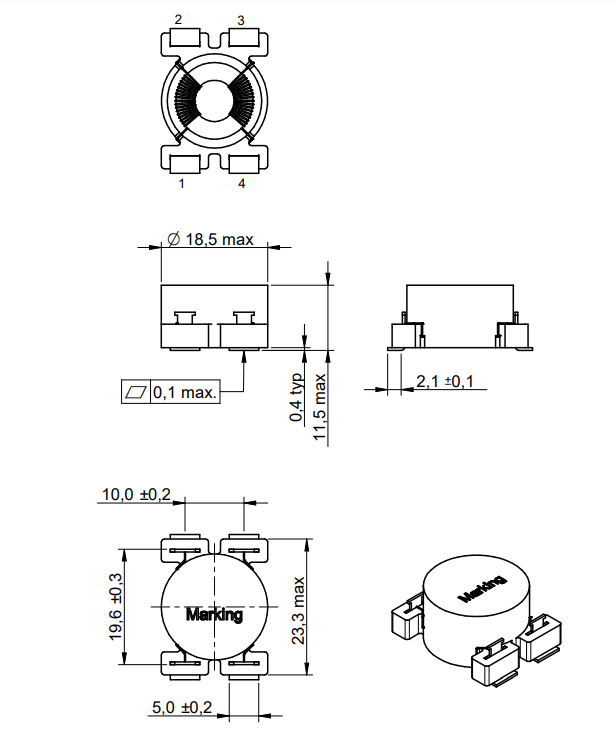 Toroidal Core With Sector Winding Common Mode Choke 7446630039