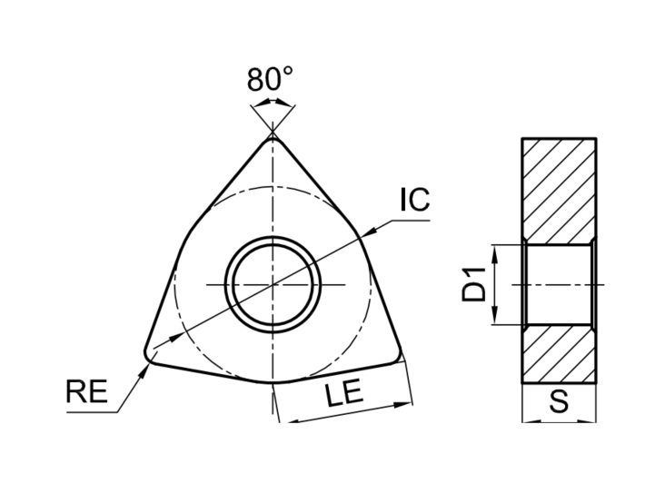 WNMG080412-QM Indexable Inserts For Turning Trigon Type Negative Inserts