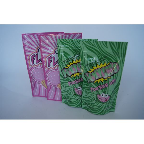 Custom Printed Plastic Gummy Candy / Jelly Bean Packaging Bag With Window