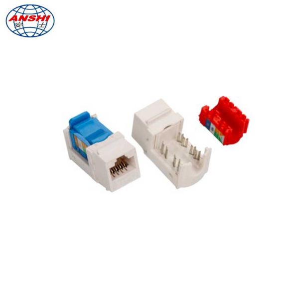 Network RJ45 Keystone Jack , 90 Degree Cat6 Toolless Keystone Jack Customized Color