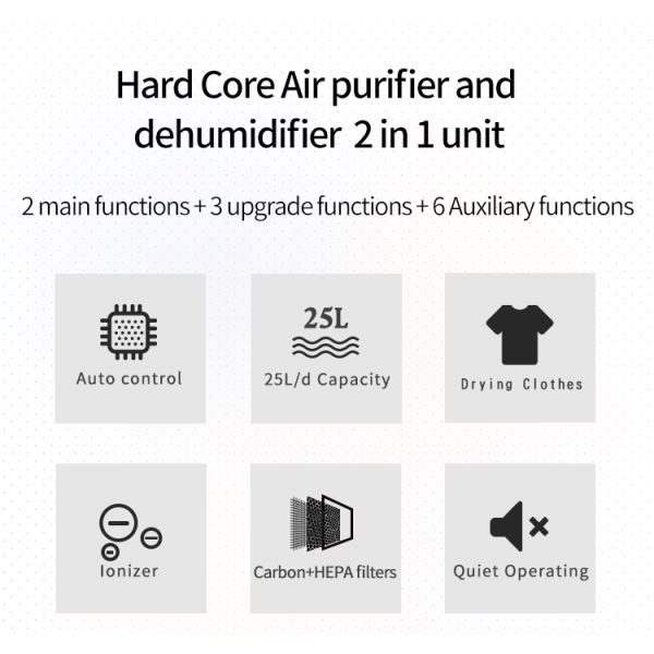 25L/D Air Purifier and Dehumidifier with Disinfection Function