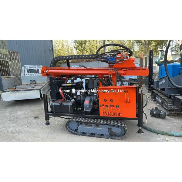 200m portable crawler mounted small water well rock drilling rig multi-function water well drilling rig borehole machine