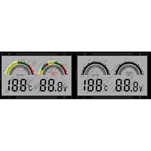 Water Temperature Gauge TN Lcd Segment Display Module
