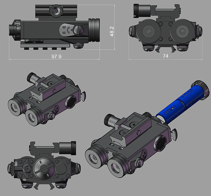Tactical light plus red laser sight combo