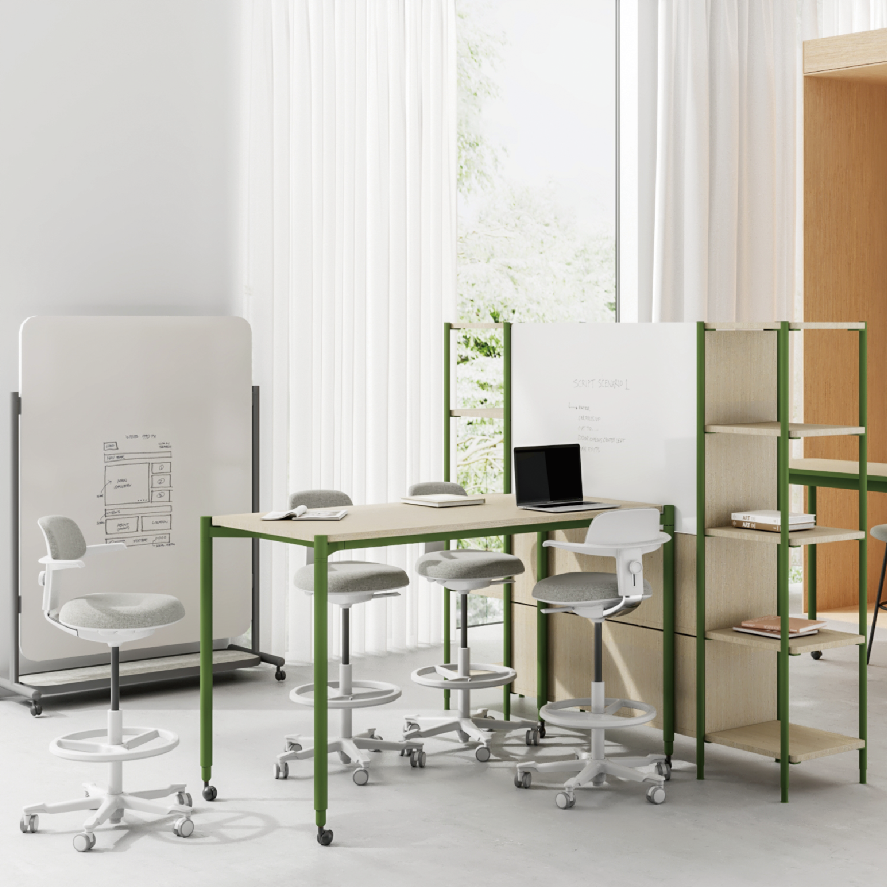 FLEX Office Rectangular Versatile Modular Table With Casters For Easy Repositioning