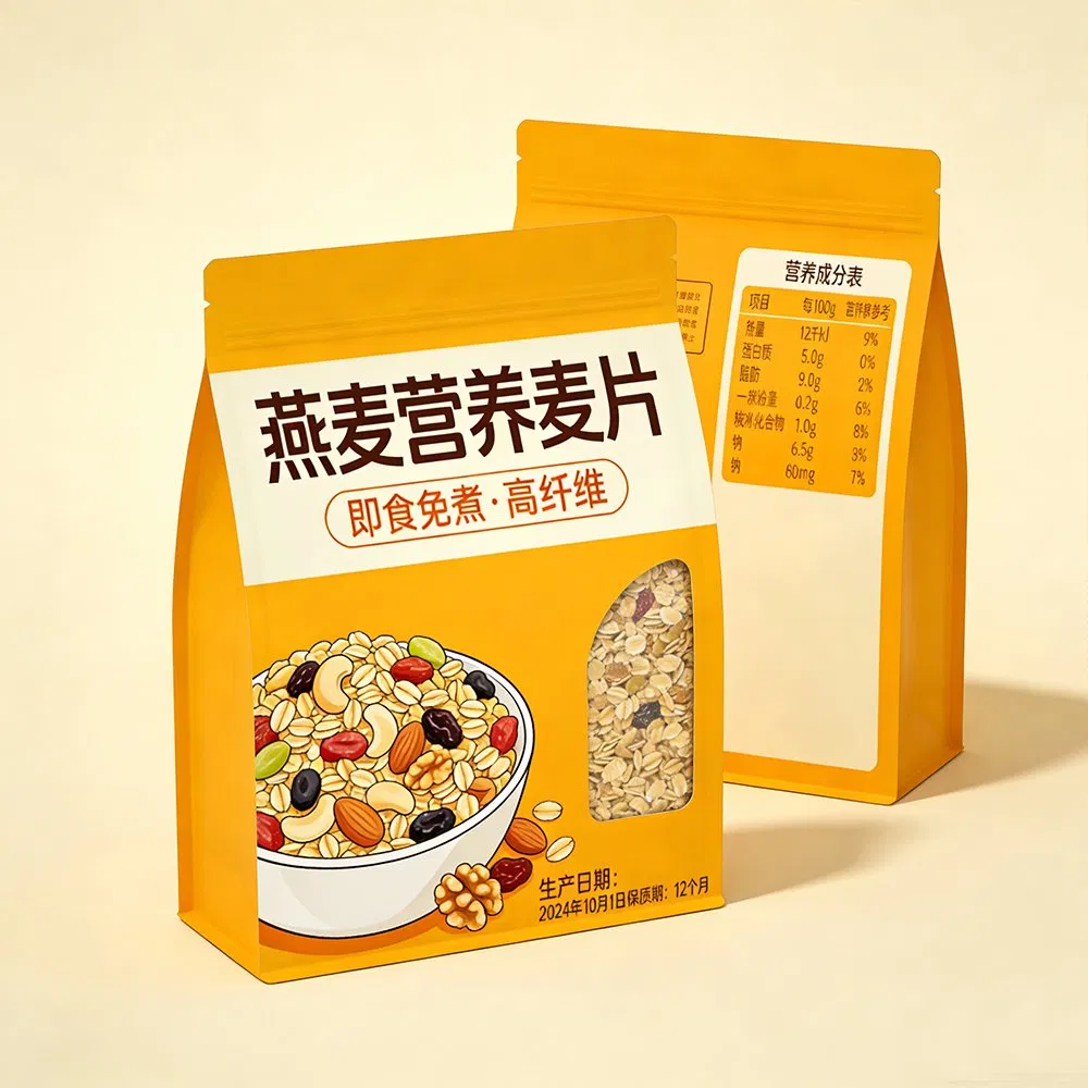 Packaging bag in use with food products