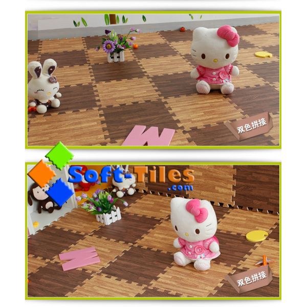 11mm Wood Effect Interlocking Foam Kids Mat