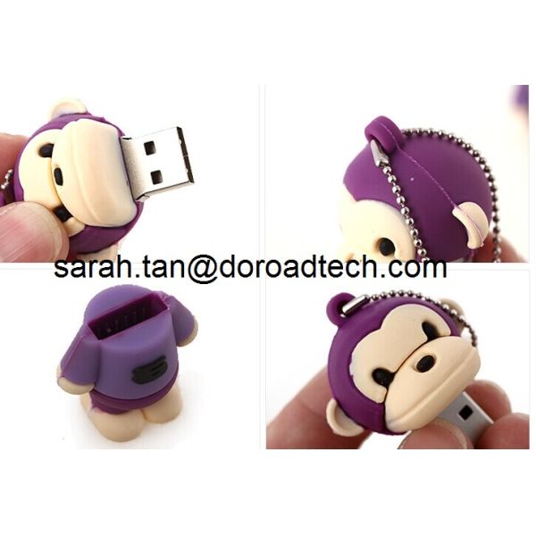 Real Capacity Custom Cartoon PVC USB Flash Drive (free mold)