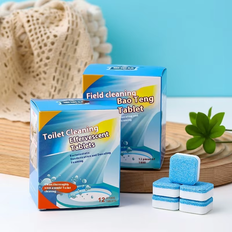 12 Tablets/Box Disposable Toilet Cleaning Effervescent Tablets Solid Fragrance Removes Odor Toilet Cleaning Tablets