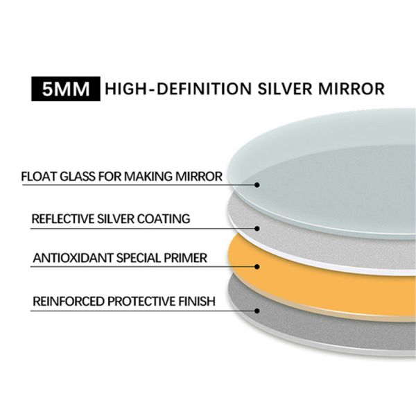 Solid Wood Framed Mirror HD Silver Explosion Proof Wall Mounted Framed Mirror For Home