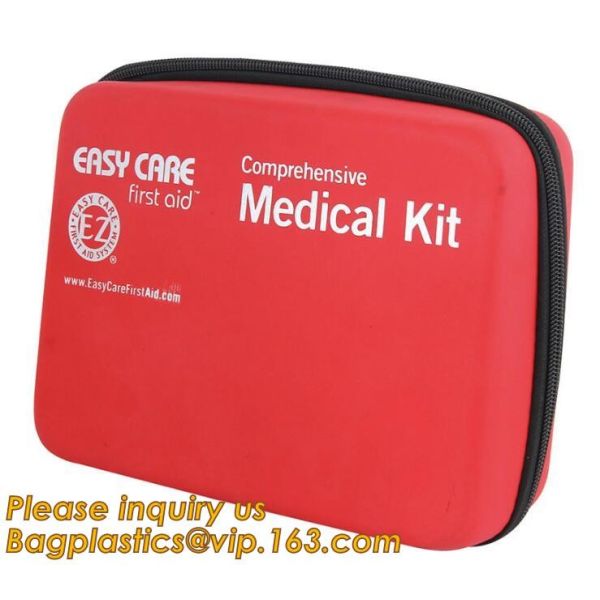 Red pu leather waterproof mini eva first aid kit case,first aid box plastic case carrying case,Medical Multi-functional