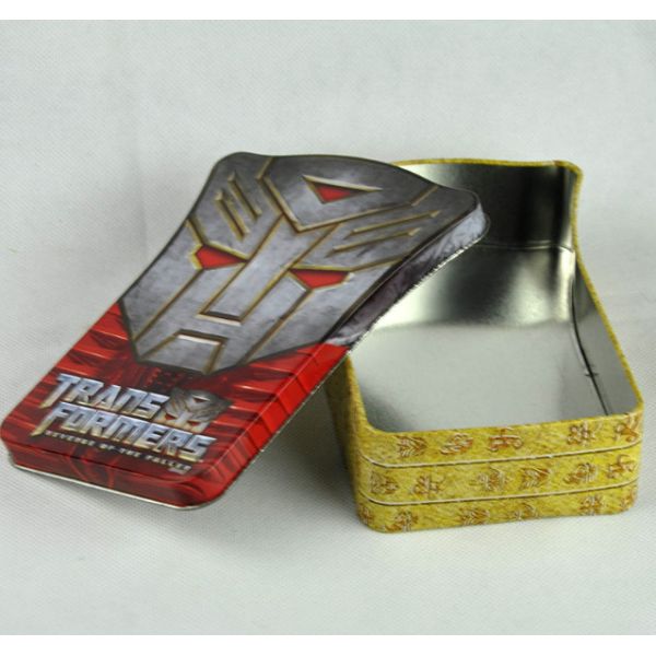 Mini Embossed Tin Can Custom Design Accepted Transformer Shield Box