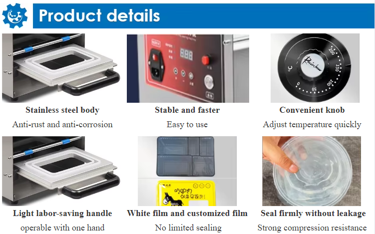 Plastic Material Tray Electric Sealer DF300T High Quality Hand Pressure Fast Food Box/Tray Sealer Machine