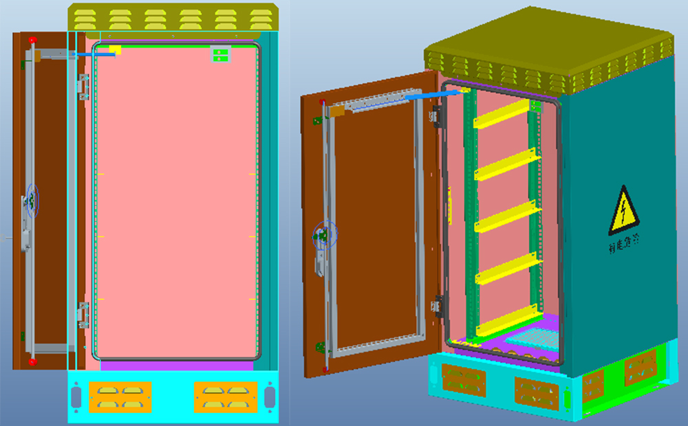 Dust Proof 20U RAL7035 Weatherproof Electrical Cabinet