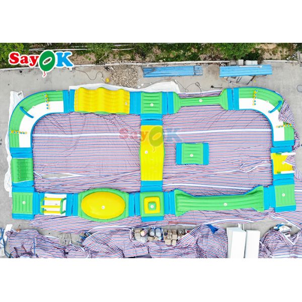 Silk Printing Inflatable Water Obstacle Course For Wake Park