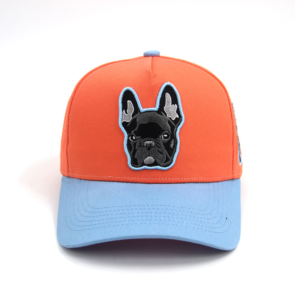 Flat Brim Baseball Hat Two tone Customize Embroidered 5 panel Mid Profile 3D Patch Embroidered Custom Cotton Sport
