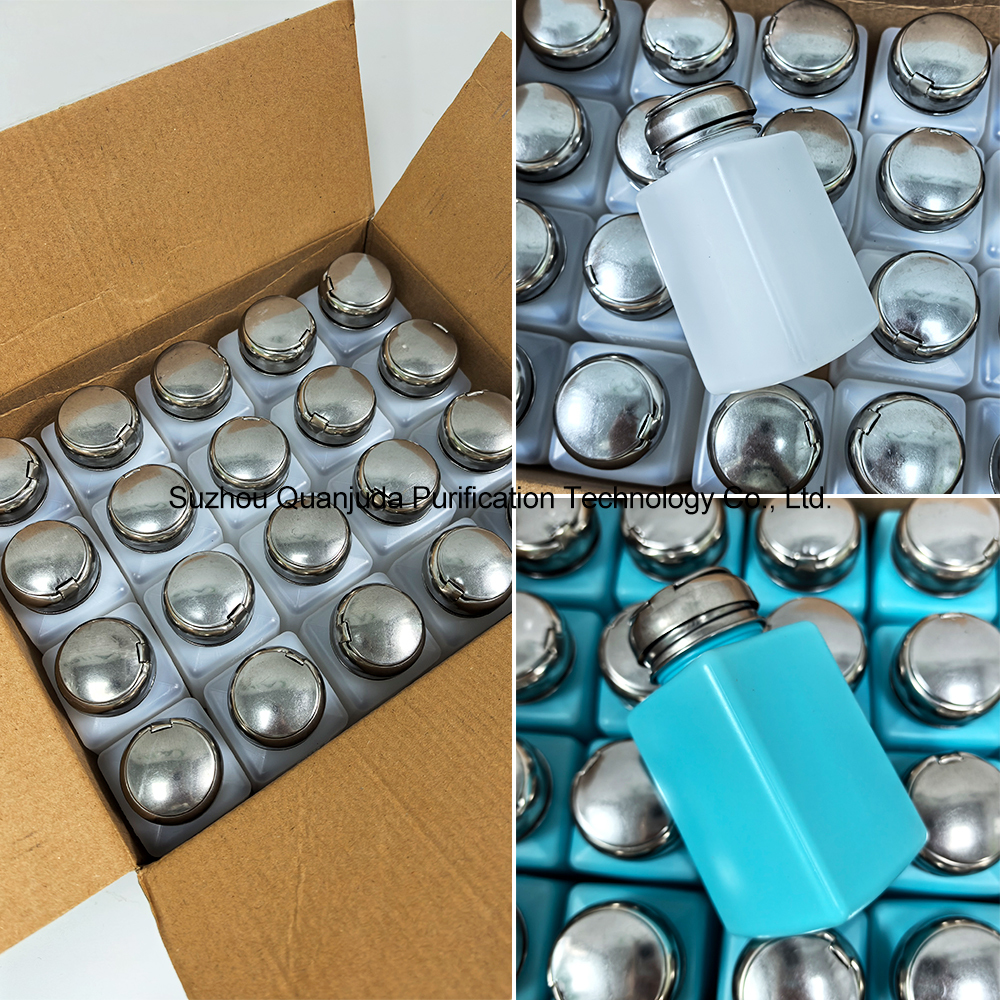 Alcohol Bottle 200ML Plastic Press Type Metal Pump Head Alcohol Bottle