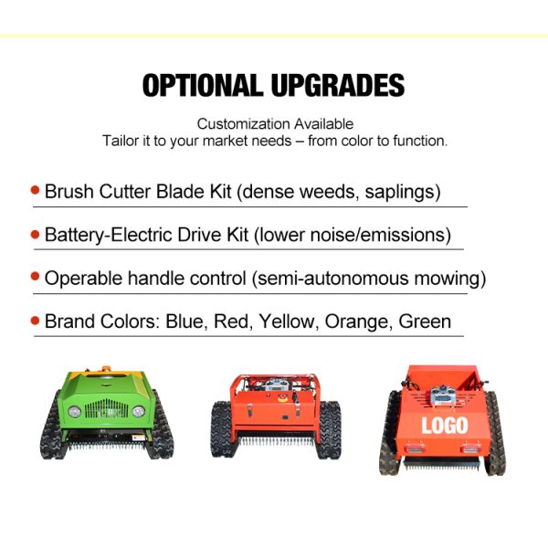 Remote Controlled Powerful Robotic Lawn Mower 500mm Cutting Width Self Propelled Low Noise