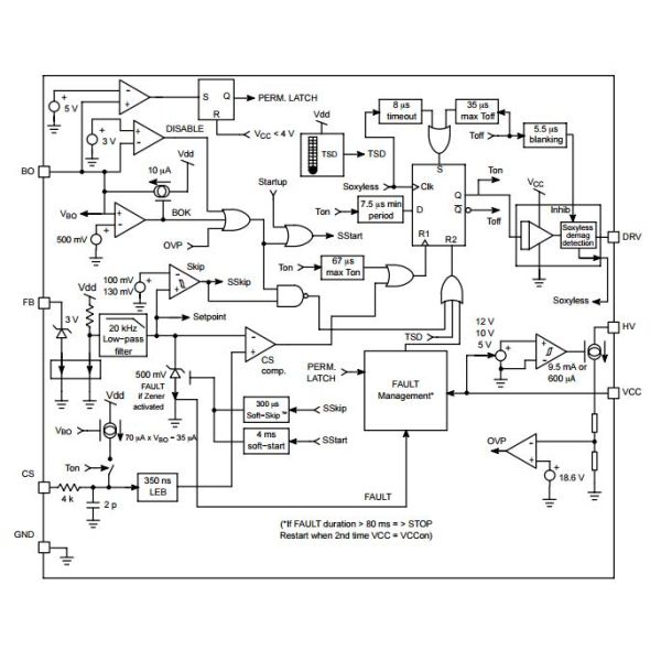 NCP1337P Integrated Circuit Chip PWM Current−Mode Controller for Free Running Quasi−Resonant Operation