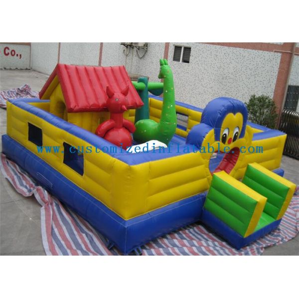Cartoon Inflatable Bouncy Castle Combo / Inflatable Trampoline For Kids