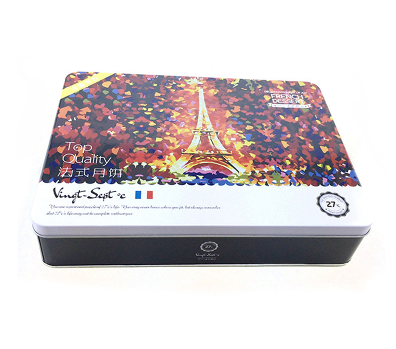 252x185x72mm Large Rectangular Tin Box Custom Cookie Tins Custom Tin Containers