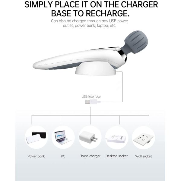 Magic Electronic Wand Neck Massager Portable USB Charging 2200mAh