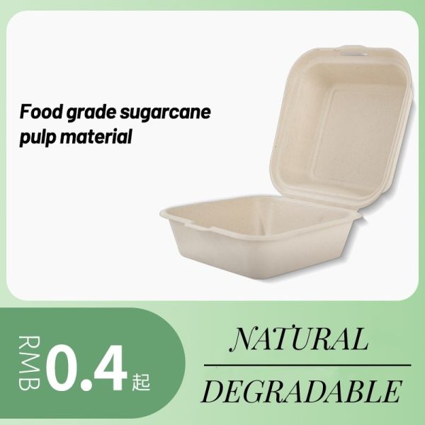 Takeout Food Box Customized Request for 100% Compostable Disposable Bagasse Lunch Box