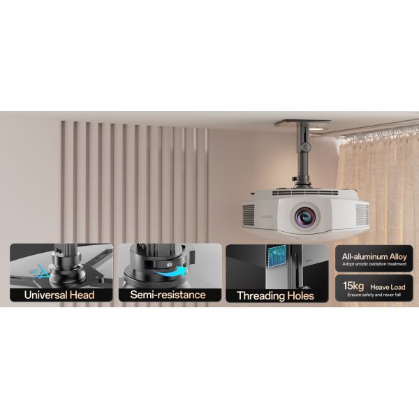 Large Projector Ceiling Mount Gray Ceiling Projector Mount With Adjustable Extension