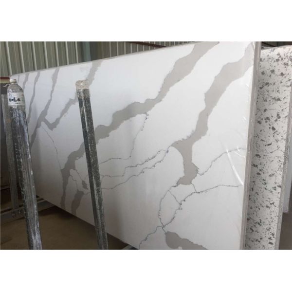 Engineered Artificial Stone Calacatta White Quartz Stone Large Slab