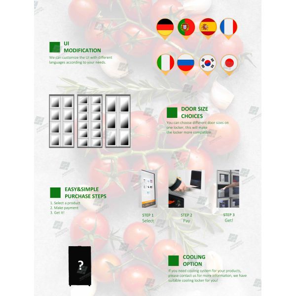 Customization Stainless Steel Vending Locker With Remote Management Touch Screen For Ads