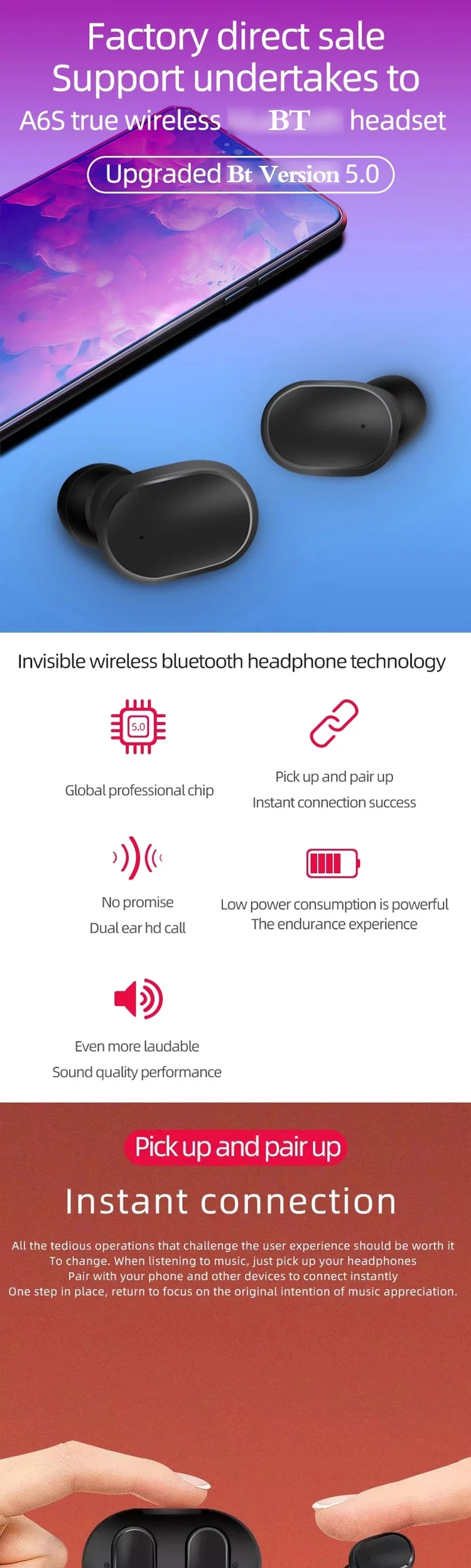 Stereo Remote Control Intelligent Waterproof TWS Earphone