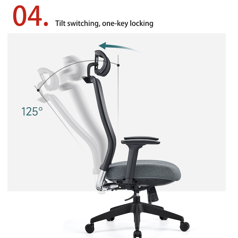 customization Office Breathable Mesh Chair with Adijustable Height, Comfortable Headrest, Ergonomic Chair, Mobil Sik Slide Office Chair