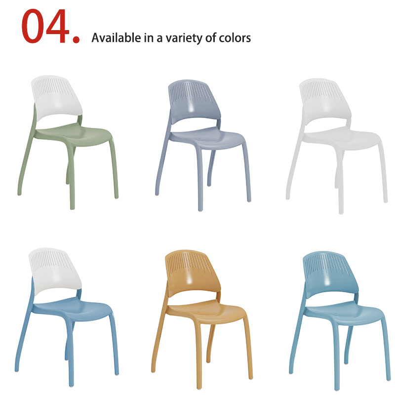 Detachable Thick Plastic Backrest Chair Multiple Colors Available For PP Material Chairs Support customization