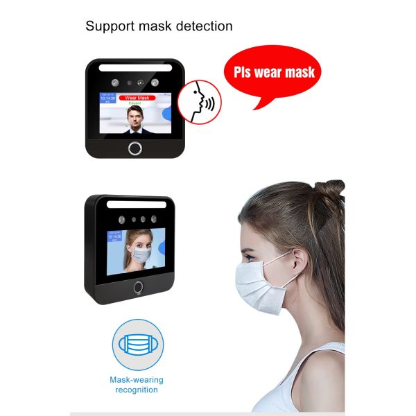 5 Inch Touch Screen Cloud WiFi QR Code Reader Fingerprint Access Control Attendance System Face Recognition