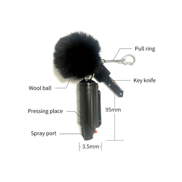 Security Keychain 20ml Pepper Spray Keychain Set Mini Plastic Shell