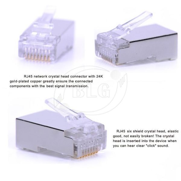 Shielded Rj45 Cat6 Network Cable Accessories For Stranded Wire Solid
