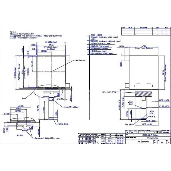 3.8 Inch Oled Panel Module 1024x1280 MIPI Interface 2K Ultra-HD For Premium Wearables