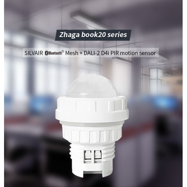 Zhaga Book20 Based SILVAIR Bluetooth Mesh PIR motion sensor, DALI-2 D4i output, self-contained "application controller"